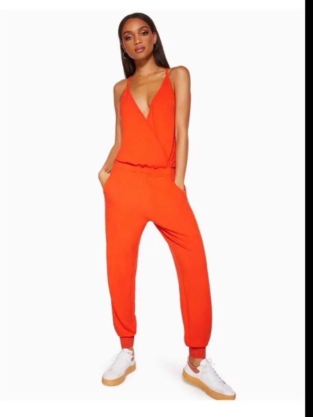 Ramy Brook Orange Sleeveless V-Neck Jumpsuit